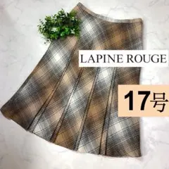 ラピーヌルージュ17号チェックのミモレ丈スカート4Lのサムネイル