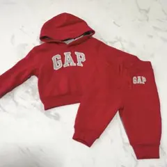 baby GAP フード付き　パーカー　スウェットセットアップ 赤　6-12M
