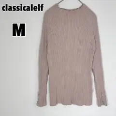 ♥クラシカルエルフ♥ 袖シェルボタン付きミドル丈ストレッチハイネックリブニット