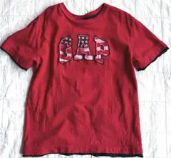 ★GapKids／ギャップキッズ★赤 アメリカ国旗ロゴ 半袖Tシャツ 130cm