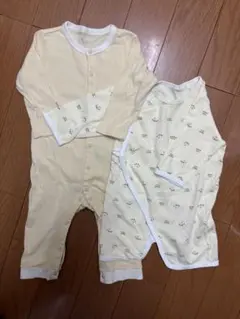 クリーム色 長袖ロンパース 2点セット サイズ80