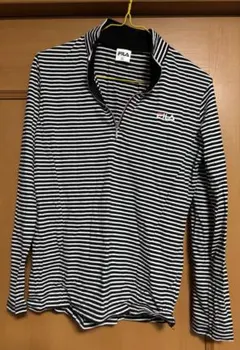 【美品】FILA フィラ ロゴ刺繍 スウェット トレーナー ネイビー L