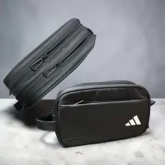 adidas アディダス　ゴルフポーチブラック 美品のサムネイル