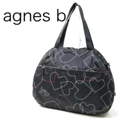 H7088-30◾️アニエスベー　ハート柄ナイロンボストンバッグ　Y2K