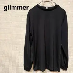 グリマー Tシャツ クルーネック 長袖 レギュラー丈 ブラック