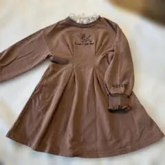 ALGY GIRL ブラウンワンピース レース襟