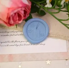 シーリングスタンプヘッド タグと花のデザイン