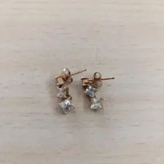 ゴールドメッキ クリスタル スタッドピアス