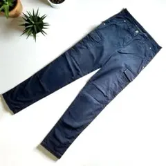 PLST カーゴパンツ ネイビー　サイドポケット　ストレッチ