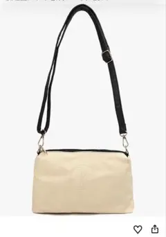 【新品】【D.KELLY】ショルダーバッグ ホワイト× ブラック　バイカラー