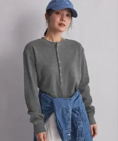 ＜at ease＞ヘンリーネック ワッフル プルオーバー カットソー