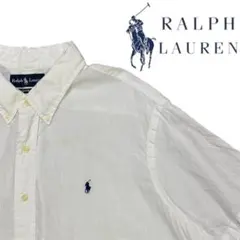【希少】Ralph Lauren ボタンダウン コットンリネンシャツ 90s〜