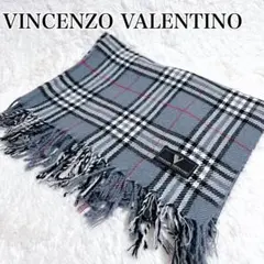 【美品】VINCENZO VALENTINO チェック柄マフラー