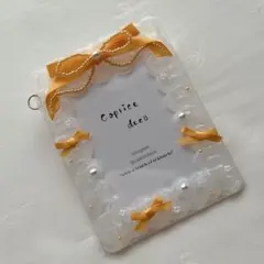 No.106ホイップデコ　ビーズ　リボン　オレンジ　B8 トレカケース　オーダー