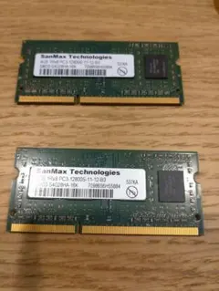 SanMax 4GBx2枚 DDR3 メモリー PC3-12800のサムネイル