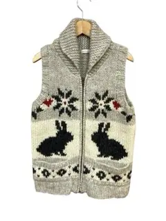 アースミュージック&エコロジー (M) うさぎカウチンニットベスト