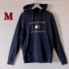 美品 TOMMY HILFIGER ネイビー パーカー M