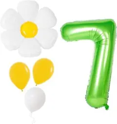 数字 バルーン 誕生日 飾り付け 大きい デイジー風船 数字バルーン ７ 緑