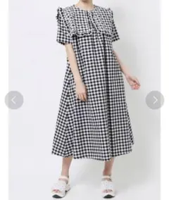 メリージェニー flower刺繍ギンガムワンピース