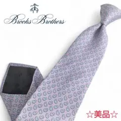 【Brooks Brothers】美品 ネクタイ ペイズリー 総柄 薄紫 シルク