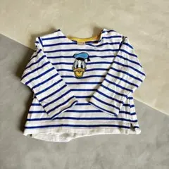 プティマイン ドナルドダック ストライプ 長袖Tシャツ