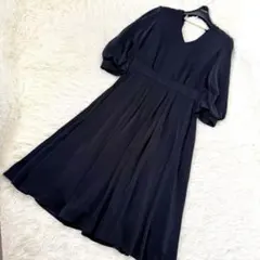 セルフォード バックチェーンワンピース 38 ロング フレア Aライン 黒