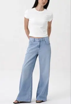 早い者勝ち❣️UNIQLO ドレープワイドフレアジーンズ サイズ27