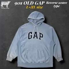 90s OLD GAP ロゴパーカー 実寸L~XLリバースウィーブ仕様 紺タグ