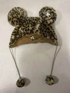 ミニー ヒョウ柄 耳付き帽子