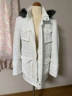 値下げ〜COMME CA ISM ホワイト 中綿ジャケット L 中古