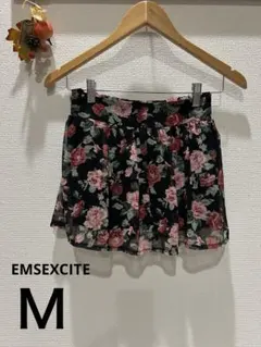 花柄フレア ミニキュロットスカート