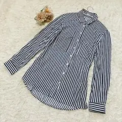 Pimkie ストライプシャツ モノトーン Sサイズ相当（B254）