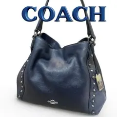 【美品】COACH イーディー ショルダーバッグ フローラルリベット スタッズ