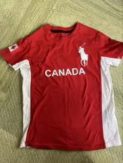 カナダ国旗ロゴ付き赤Tシャツ　サイズ5