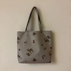 動物柄ベージュ系　トートバック.エコバッグ　内ポケットあり
