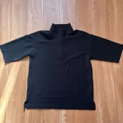 黒 ハーフジップ ポロシャツ