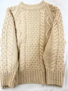 【時間限定特価】 B:MING BEAMS ケーブルニットセーター ベージュ⭐️⭐️