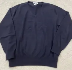 №828 blazer's bank.com紺カシミヤVネックセーターL L