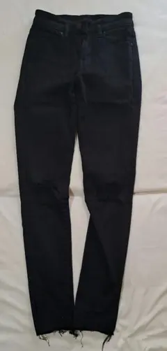 ダメージ加工 ブラック スキニーデニム