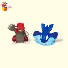 ポケモンキッズ（グラードン（キメわざ）、カイオーガ（キメわざ）指人形 フィギュア