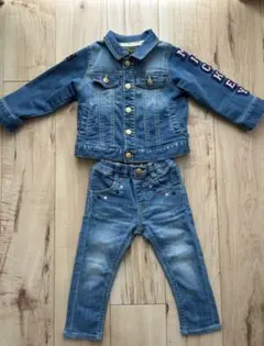 トップス デニム パンツ セットアップ ミッキー ディズニーコーデ 90