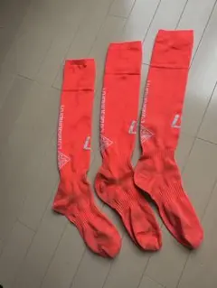 LUZ e SOMBRA サッカーソックス 3本セット 蛍光オレンジ
