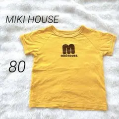 ミキハウス Tシャツ 80 ロゴプリント コットン 日本　通園 保育園　入園 春