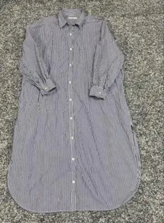 ディスコート　ストライプロングシャツワンピース