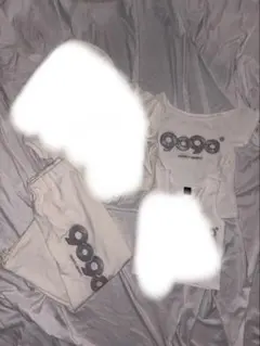 9090 girl OG Logo Glitter White セットアップ