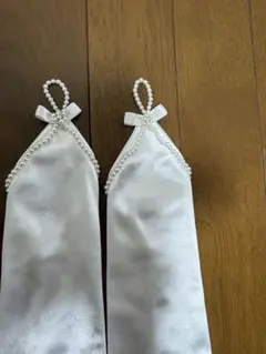 ホワイト　サテン　ウェディング　グローブ