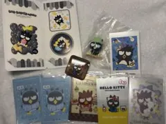 バッドばつ丸くん　ガチャガチャ　ウエハースカード　缶バッジ　ステッカー　9点