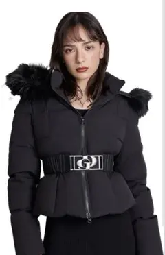 GYDA ファー付きダウンジャケット 09ブラック