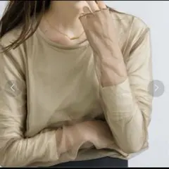 NEUNA ヌナ　2wayレイヤードシアーロングカットソー　モカ　トップス　韓国