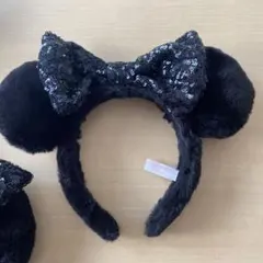 ディズニー ミッキー ミニー耳 カチューシャ 黒